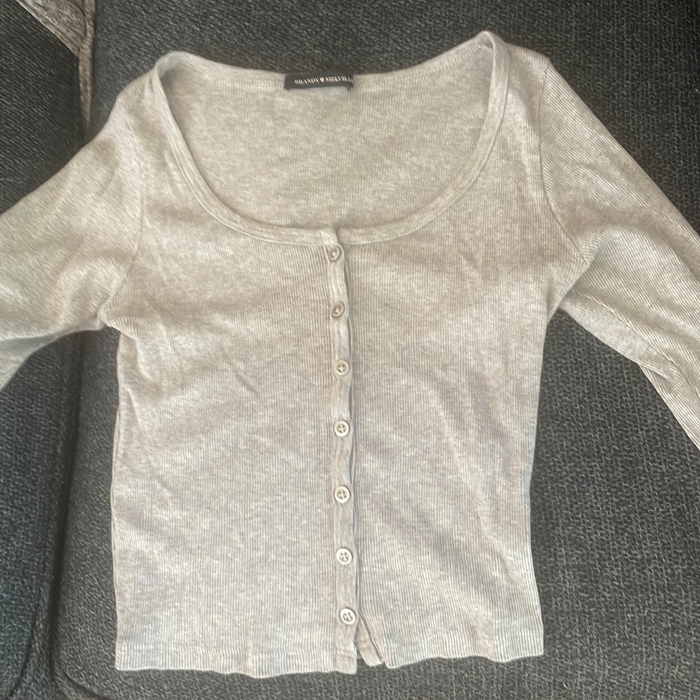 COPY - Brandy Melville long sleeve button top!!
